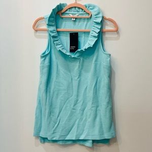 NWT crown and ivy Aqua blue ruffle sleevless blouse size XS